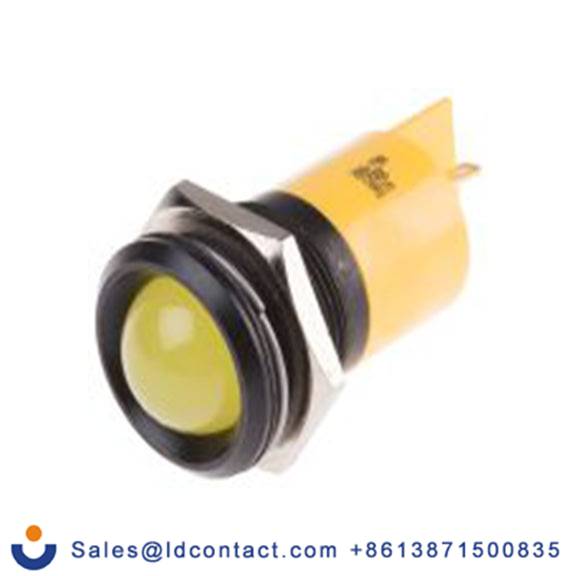 RS PRO 206-788  黄色 面板安装指示器, 12 V dc 焊接片端接, 凸型边框