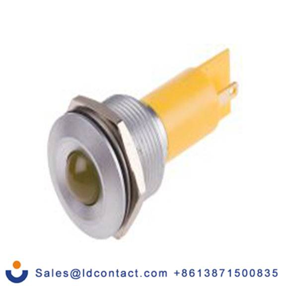 RS PRO 206-801  黄色 面板安装指示器, 115 V dc, 230 V ac, 凸型边框, 银色边框