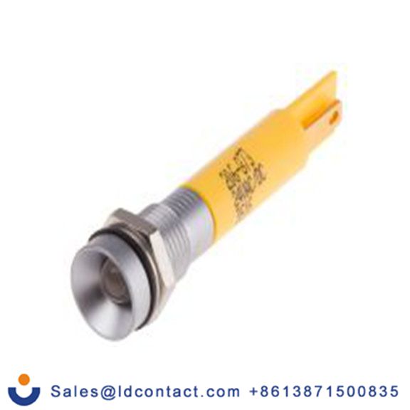 RS PRO 206-873  黄色 面板安装指示器, 24 V ac/dc 焊接片端接, 凹入式边框, 银色边框, IP40