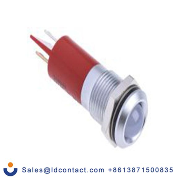 RS PRO 206-889  红色 面板安装指示器, 24 V ac/dc 焊接片端接, 凸型边框, 银色边框, IP40