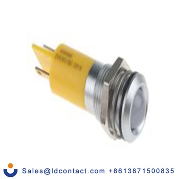 RS PRO 206-895  黄色 面板安装指示器, 24 V ac/dc 焊接片端接, 凸型边框, 银色边框, IP40