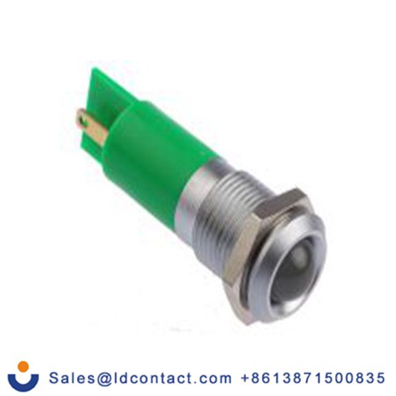 RS PRO 206-924  绿色 面板安装指示器, 24 V ac/dc 焊接片端接, 凸型边框, 银色边框, IP40