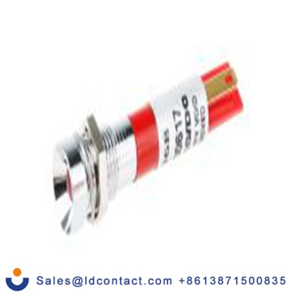RS PRO 206-968  红色 面板安装指示器, 24 V ac 焊接片端接, 凹入式边框, 银色边框