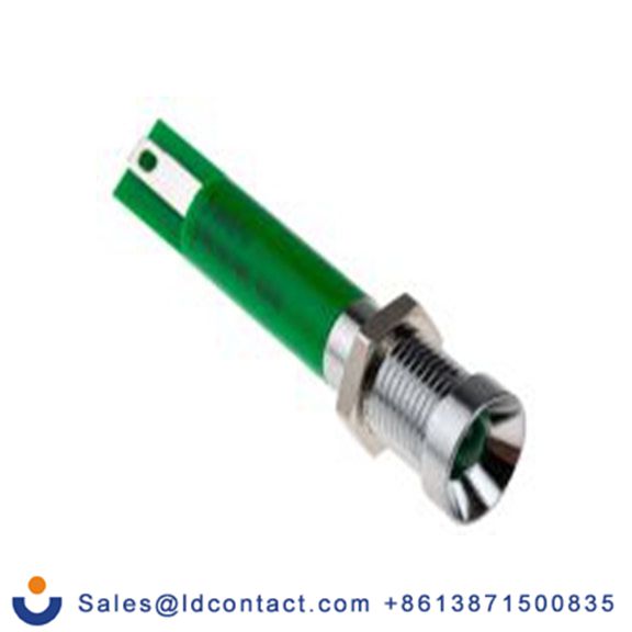 RS PRO 206-974  绿色 面板安装指示器, 24 V ac 焊接片端接, 凹入式边框, 银色边框