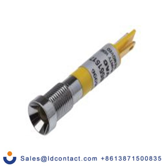 RS PRO 206-996  黄色 面板安装指示器, 24 V ac 焊接片端接, 凹入式边框, 银色边框
