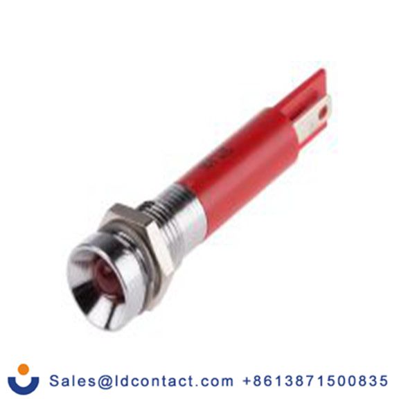 RS PRO 207-028  红色 面板安装指示器, 12 V ac 焊接片端接, 凹入式边框, 银色边框