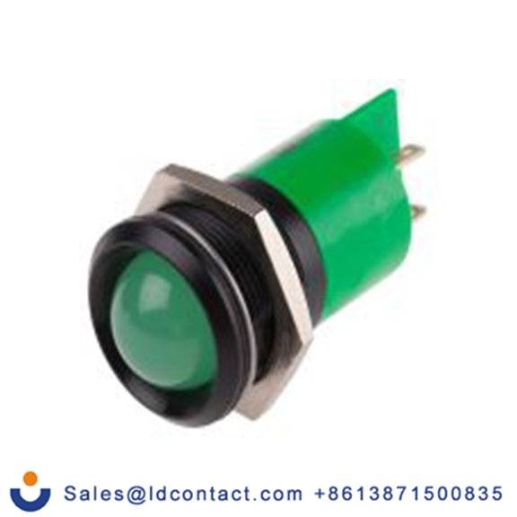 RS PRO 207-242  绿色 面板安装指示器, 230 V ac, 凸型边框, 黑色边框, IP40