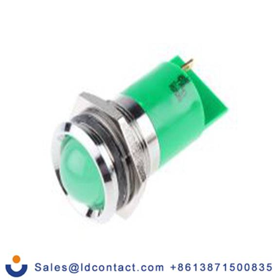 RS PRO 207-450  绿色 面板安装指示器, 24 V dc, 36 V dc, 凸型边框, 银色边框