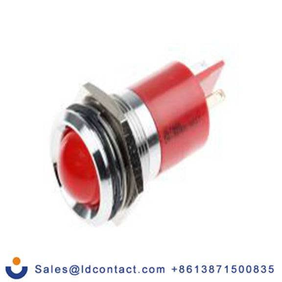 RS PRO 207-466  红色 面板安装指示器, 24 V dc, 36 V dc, 凸型边框, 银色边框