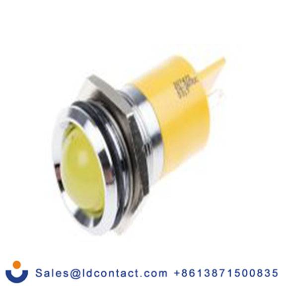 RS PRO 207-472  黄色 面板安装指示器, 24 V dc, 36 V dc, 凸型边框, 银色边框
