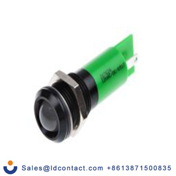 RS PRO 207-624  绿色 面板安装指示器, 12 V 焊接片端接, 凸型边框, IP40