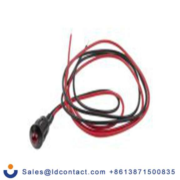 RS PRO 207-753  红色 面板安装指示器, 12 V dc 导线端接, 凸型边框, 黑色边框