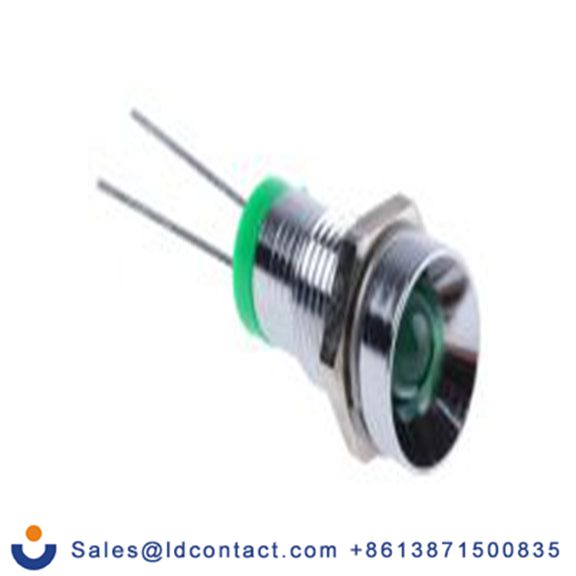 RS PRO 207-832  绿色 面板安装指示器, 2 V dc 焊接片端接, 凹入式边框, 银色边框