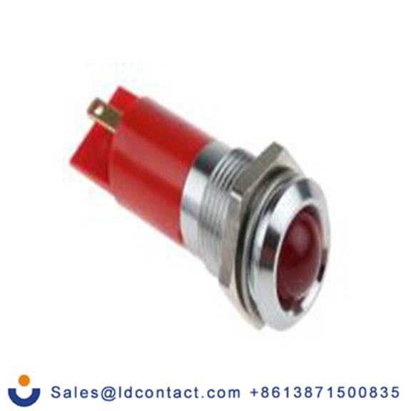 RS PRO 207-911  红色 面板安装指示器, 24 V dc 焊接片端接, 凸型边框, 银色边框
