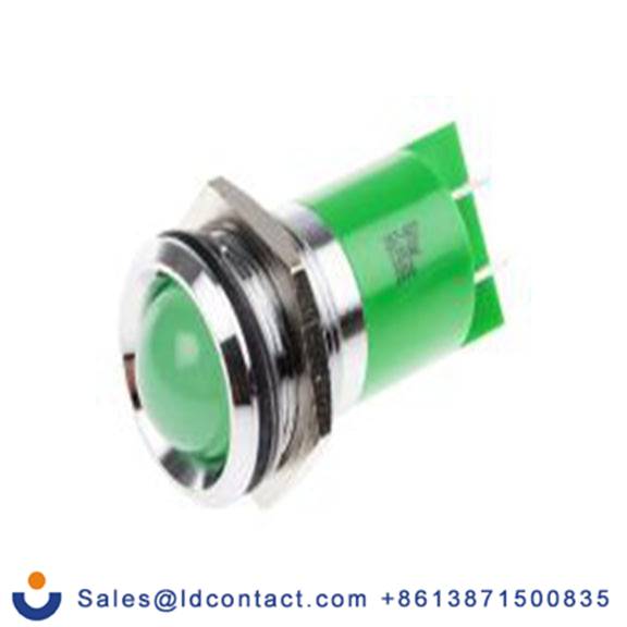 RS PRO 207-927  绿色 面板安装指示器, 110 V ac 焊接片端接, 凸型边框, 银色边框