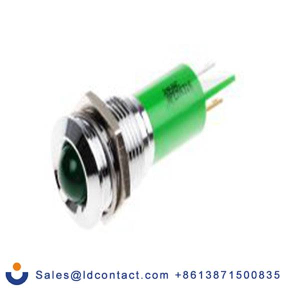 RS PRO 207-955  绿色 面板安装指示器, 24 V ac/dc 焊接片端接, 凸型边框, 银色边框