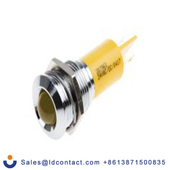 RS PRO 207-961  黄色 面板安装指示器, 24 V ac/dc 焊接片端接, 凸型边框, 银色边框