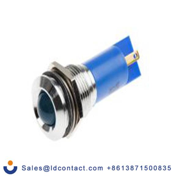 RS PRO 207-977  蓝色 面板安装指示器, 24 V ac/dc 焊接片端接, 凸型边框, 银色边框