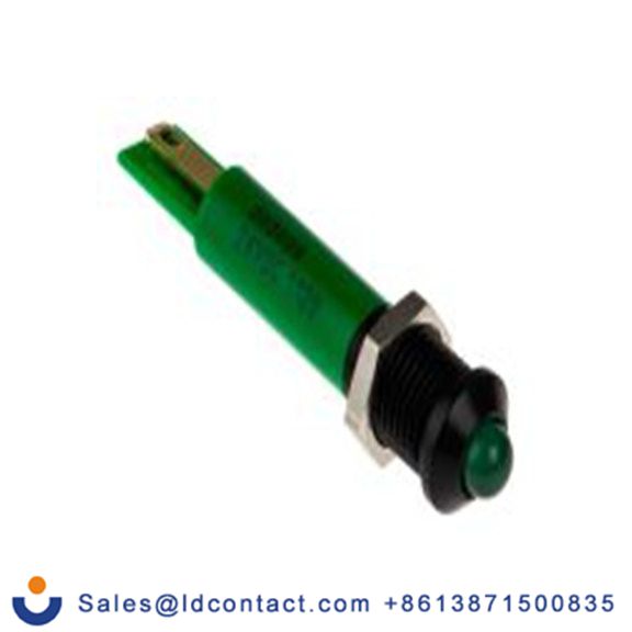 RS PRO 208-009  绿色 面板安装指示器, 24 V dc 焊接片端接, 凸型边框