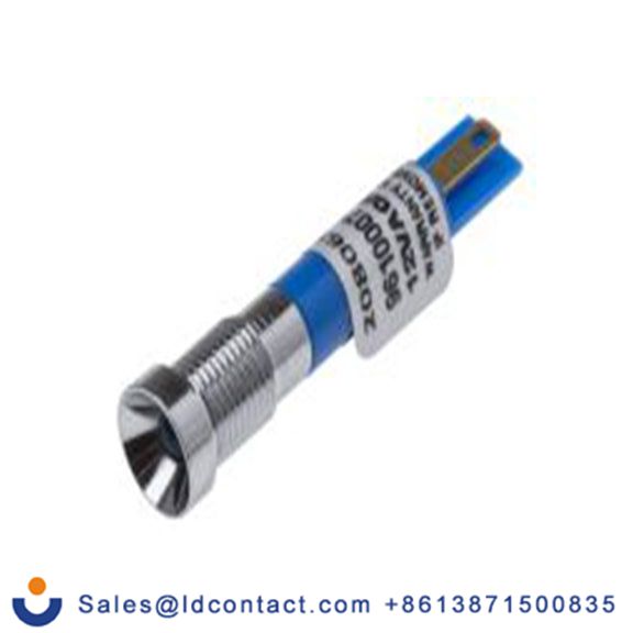 RS PRO 208-065  蓝色 面板安装指示器, 12 V dc 焊接片端接, 凹入式边框, 银色边框, IP40