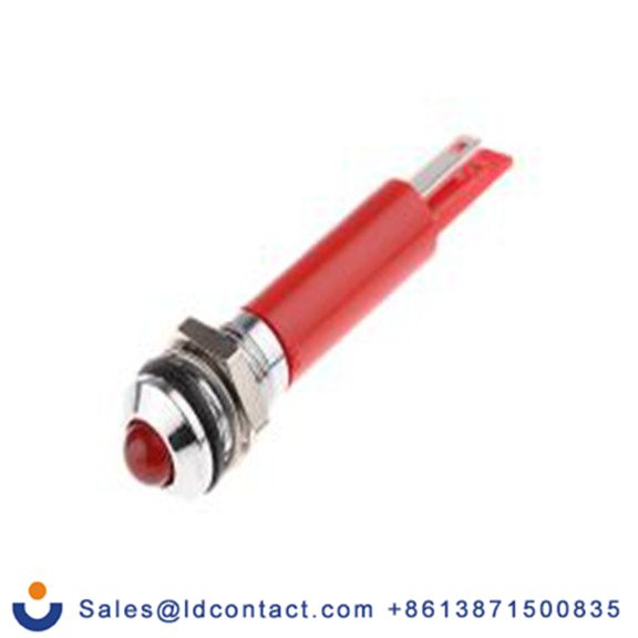 RS PRO 208-071  红色 面板安装指示器, 12 V dc 焊接片端接, 凸型边框, 银色边框, IP40
