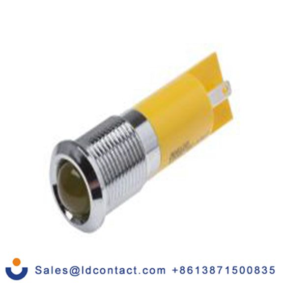 RS PRO 208-122  黄色 面板安装指示器, 12 V, 凸型边框, 银色边框, IP40