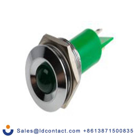 RS PRO 208-144  绿色 面板安装指示器, 130 V dc, 230 V ac, 凸型边框, 银色边框