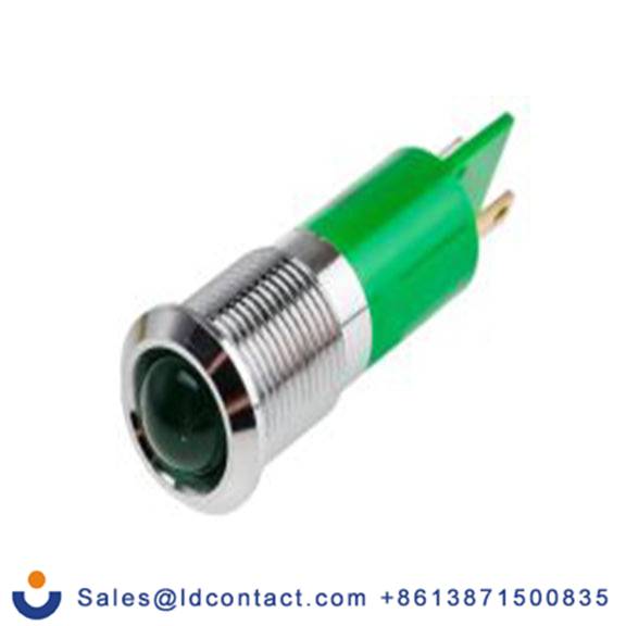 RS PRO 208-166  绿色 面板安装指示器, 48 V dc, 65 V dc, 凸型边框, 银色边框