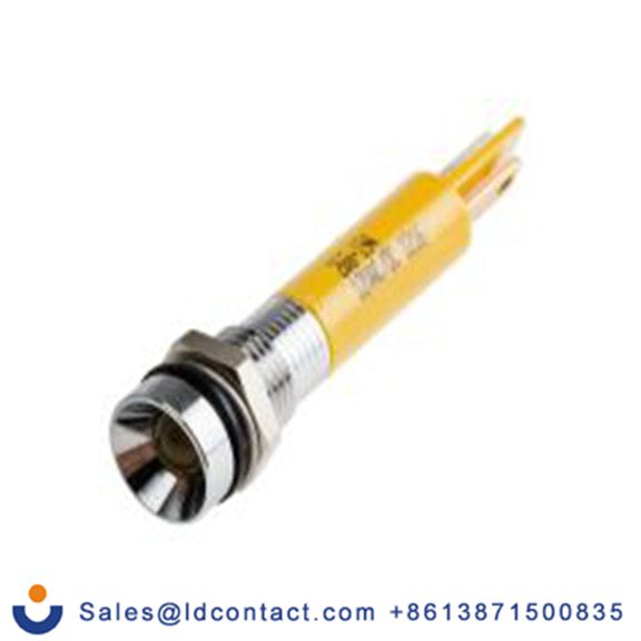 RS PRO 208-194  黄色 面板安装指示器, 12 V 焊接片端接, 凹入式边框, 银色边框, IP40