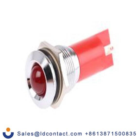 RS PRO 208-217  红色 面板安装指示器, 115 V dc, 230 V ac 焊接片端接, 凸型边框, 银色边框