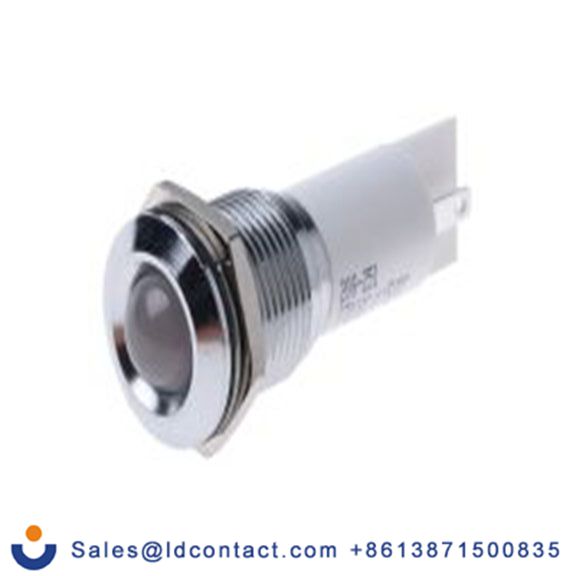 RS PRO 208-251  白色 面板安装指示器, 115 V dc, 230 V ac 焊接片端接, 凸型边框, 银色边框
