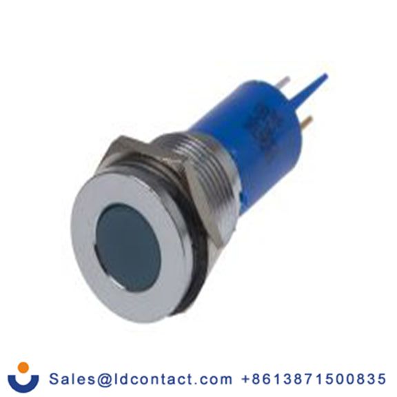 RS PRO 208-289  蓝色 面板安装指示器, 24 V ac/dc 焊接片端接, 平齐边框, 银色边框