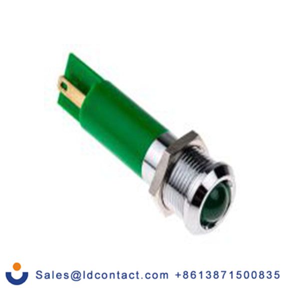 RS PRO 208-481  绿色 面板安装指示器, 24 V ac/dc 焊接片端接, 凸型边框, 银色边框, IP40