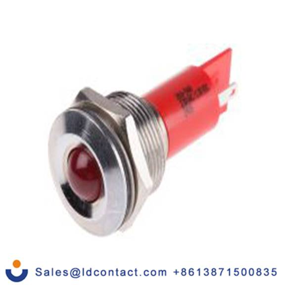 RS PRO 208-548  红色 面板安装指示器, 130 V dc, 230 V ac, 凸型边框, 银色边框