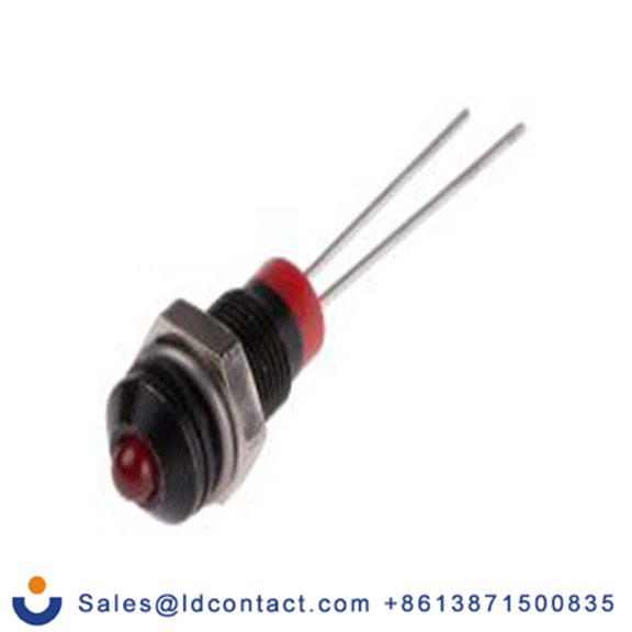 RS PRO 208-813  红色 面板安装指示器, 2 V dc 引线端接, 凸型边框, 黑色边框 面板安装