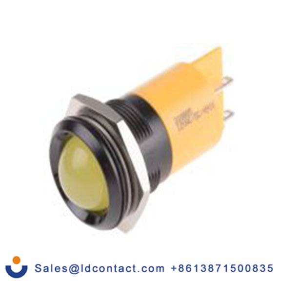 RS PRO 208-885  黄色 面板安装指示器, 12 V ac/dc 焊接片端接, 凸型边框