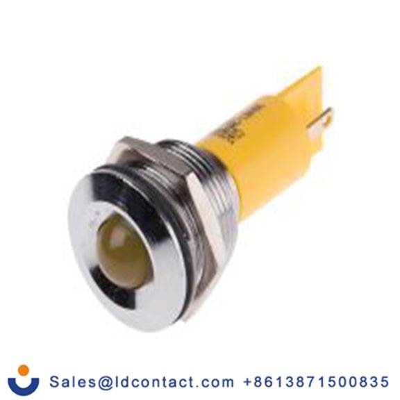 RS PRO 208-908  黄色 面板安装指示器, 130 V dc, 230 V ac, 凸型边框, 银色边框