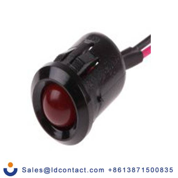 RS PRO 208-964  红色 面板安装指示器, 24 V dc 导线端接, 凸型边框, 黑色边框