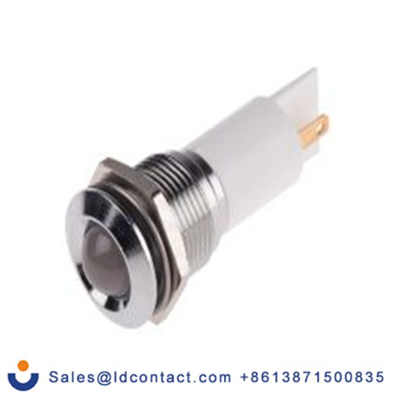 RS PRO 208-986  白色 面板安装指示器, 130 V ac 焊接片端接, 凸型边框, 银色边框