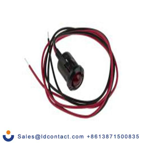 RS PRO 209-030  红色 面板安装指示器, 24 V dc 导线端接, 凸型边框, 黑色边框