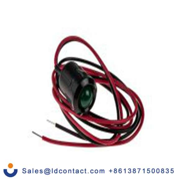 RS PRO 209-046  绿色 面板安装指示器, 12 V dc 导线端接, 凸型边框, 黑色边框