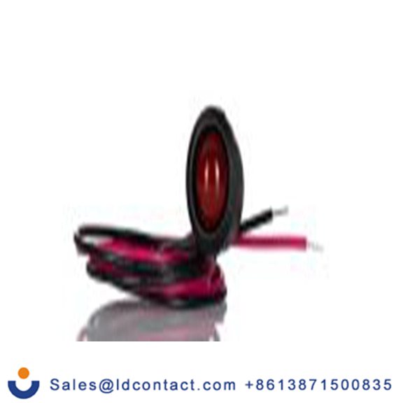 RS PRO 209-119  红色 面板安装指示器, 12 V dc 导线端接, 凸型边框, 黑色边框 面板安装