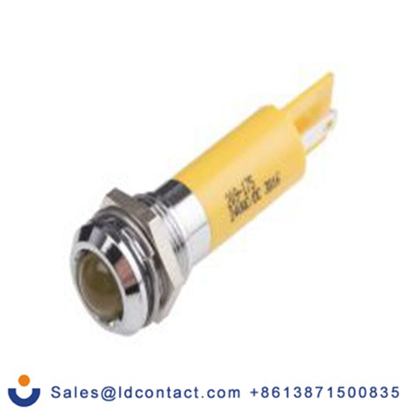 RS PRO 209-175  黄色 面板安装指示器, 24 V ac/dc 焊接片端接, 凸型边框, 银色边框, IP40