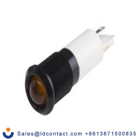 RS PRO 209-232  橙色 面板安装指示器, 240 V 焊接片端接, 凸型边框, 黑色边框, IP40