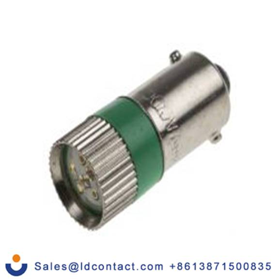 RS PRO 209-670  指示灯, 多芯片, 绿色, BA9灯座, Φ10 mm, 28 mm长, 565 nm长, 48 V ac/dc