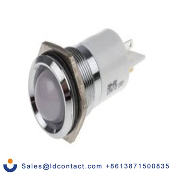 RS PRO 209-692  白色 面板安装指示器, 12 V 焊接片端接, 凸型边框, 银色边框
