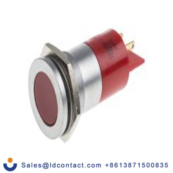 RS PRO 209-715  红色 面板安装指示器, 24 V ac/dc 焊接片端接, 平齐边框, 银色边框