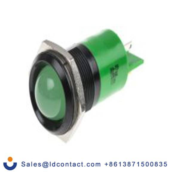 RS PRO 209-759  绿色 面板安装指示器, 130 V ac, 凸型边框, 黑色边框, IP40