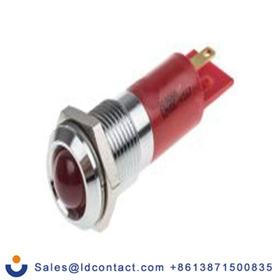 RS PRO 209-866  红色 面板安装指示器, 12 V dc 焊接片端接, 凸型边框, 银色边框