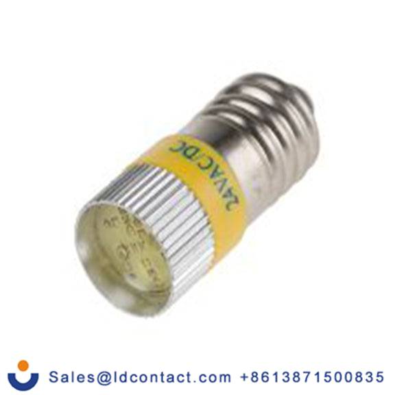 RS PRO 209-917  指示灯, 多芯片, 黄色, E10灯座, Φ10 mm, 28 mm长, 588 nm长, 24 V dc